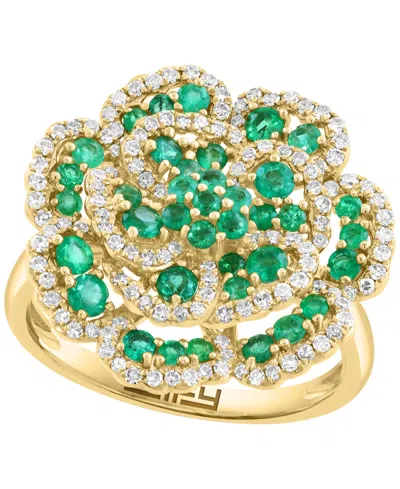 Effy Collection Emerald (1 Ct. T.w.) & Diamond (3/8 Ct. T.w.) Ring In 14k Yellow Gold