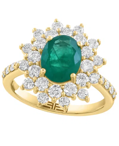 Effy Collection Emerald (1-1/2 Ct. T.w.) & Diamond (1-1/4 Ct. T.w.) Ring In 14k Yellow Gold