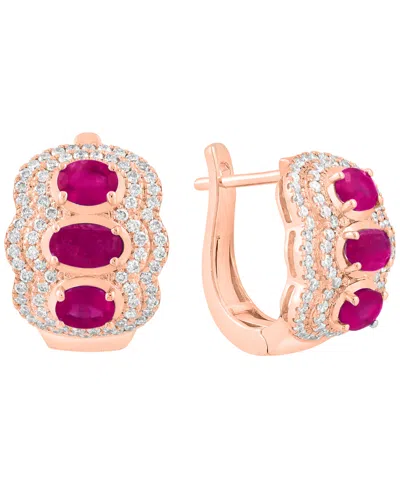 Effy Collection Emerald (1-1/4 Ct. T.w.) & Diamond (5/8 Ct. T.w.) Earrings In 14k Yellow Gold