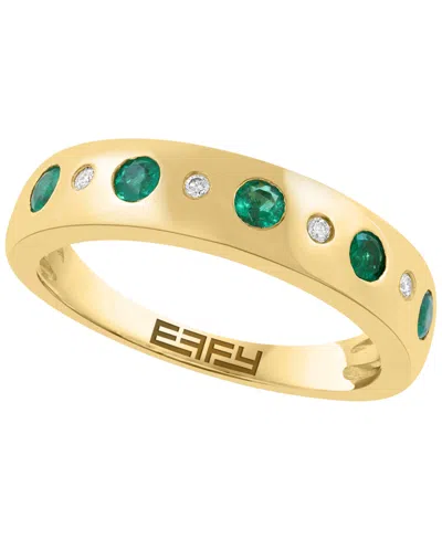 Effy Collection Emerald (1/3 Ct. T.w.) & Diamond (0.03 Ct. T.w.) Ring In 14k Yellow Gold
