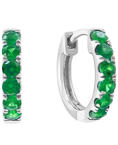 Effy Collection Emerald (1/6 Ct. T.w.) Pear Earrings In 14k White Gold (also Available In 14k Yellow Gold) In Green