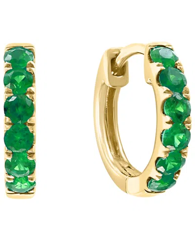 Effy Collection Emerald (1/6 Ct. T.w.) Pear Earrings In 14k White Gold (also Available In 14k Yellow Gold) In Green