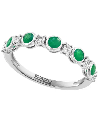 Effy Collection Emerald (3/8 Ct. T.w.) & Diamond (0.02 Ct. T.w.) Ring In Sterling Silver (also Available In Tanzanit In Green