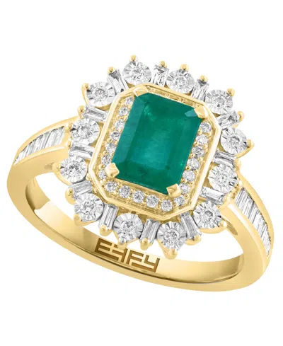 Effy Collection Emerald (7/8 Ct. T.w.) & Diamond (1/2 Ct. T.w.) Ring In 14k White Gold (also Available In 14k Yellow In Yellow Gold