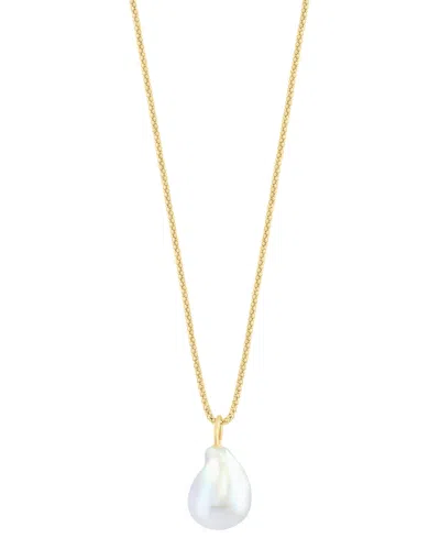 Effy Collection Freshwater Pearl (14.5mm) Necklace In Gold Over Sterling Silver