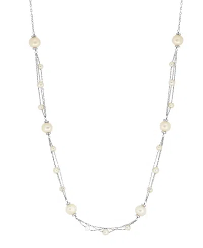 Effy Collection Freshwater Pearl (4-7.5mm) Chain Necklace In Sterling Silver In Gray