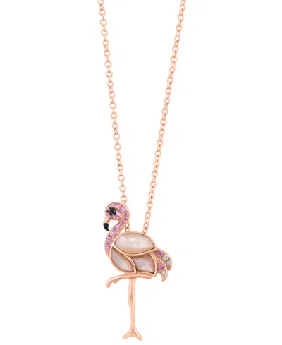 Effy Collection Imitation Pearl And Diamond Accent 18" Pendant Necklace (1/10 Ct. T.w.) In 14k Rose Gold
