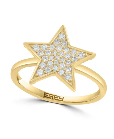 Effy Collection Lab Grown Diamond Ring (1/3 Ct. T.w.) In 14k Yellow Gold Over Sterling Silver