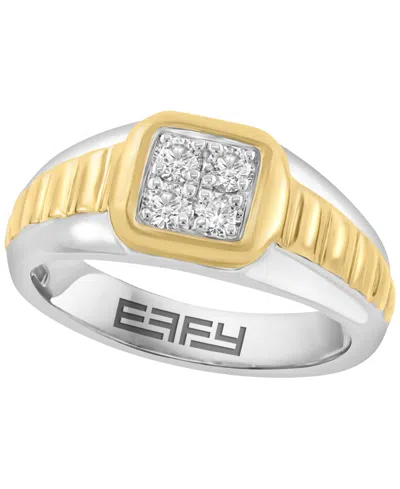 Effy Collection Lab Grown Diamond Ring (3/8 Ct. T.w.) In Sterling Silver With Gold Over Silver