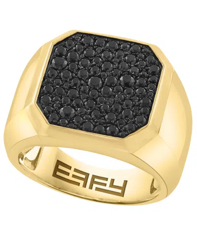 Effy Collection Men's Black Spinel Ring (1-5/8 Ct. T.w.) In Gold Over Silver In Multi