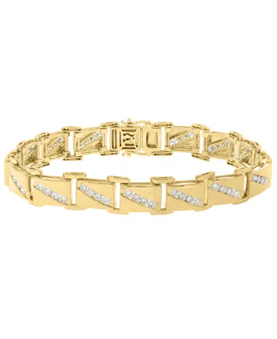 Effy Collection Men's Lab Grown Diamond (2-5/8 Ct. T.w.) Bracelet In Gold Over Silver In Multi