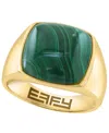 Effy Collection Men's Malachite Ring In Gold Over Silver In Multi