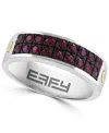 Effy Collection Men's Ruby (1-1/10 Ct. T.w.) And Diamond Accent Ring In Sterling Silver In Silver