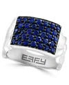 Effy Collection Men's Sapphire (2 Ct. T.w.) Ring In Sterling Silver In Silver