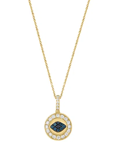 Effy Collection Multi Diamond (1/4 Ct. T.w.) Pendant Necklace In 14k Yellow Gold