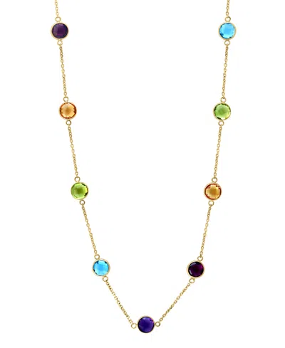 Effy Collection Multi-gemstone (13.86 Ct. T.w.) Necklace In 14k Yellow Gold