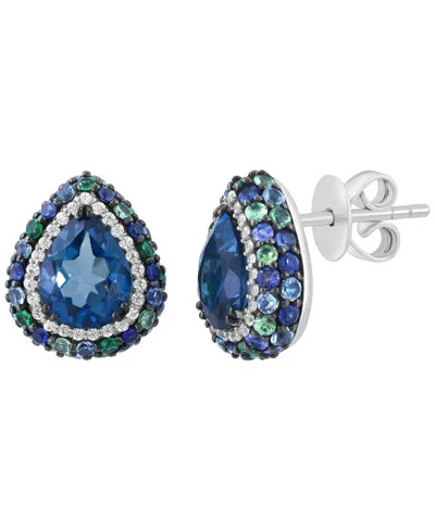 Effy Collection Multi Gemstone Earrings (6-5/8 Ct. T.w.) In Sterling Silver In Blue