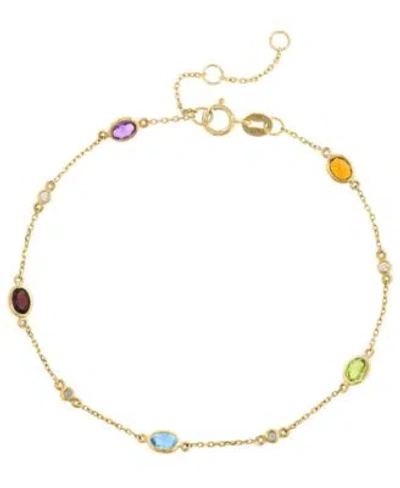 Effy Collection Multi Gemstone Necklace Bracelet In 14k Yellow Gold