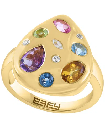 Effy Collection Multi Gemstone Ring (1-7/8 Ct. T.w.) In 14k Yellow Gold Over Silver