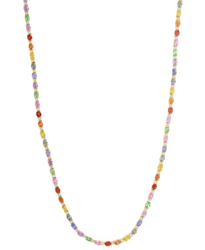 Effy Collection Multi Sapphire (17-1/2 Ct. T.w.) And Diamond (1/4 Ct. T.w.) Necklace In 14k Yellow Gold