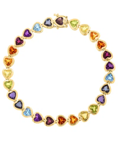 Effy Collection Multi-gemstone (13-3/8 Ct. T.w.) Bracelet In Gold Over Silver