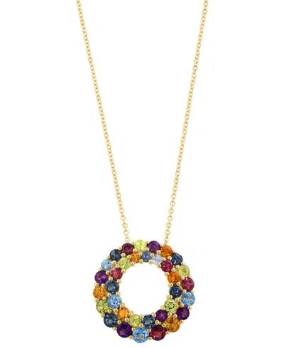 Effy Collection Multi-gemstone (4-1/5 Ct. T.w.) Pendant Necklace In 14k Yellow Gold
