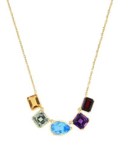Effy Collection Multi-gemstone Necklace (10-1/4 Ct. T.w.) In 14k Gold Over Sterling Silver