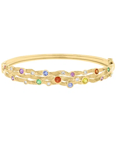Effy Collection Multi-sapphire (1-3/8 Ct. T.w.) & Diamond (1/4 Ct. T.w.) Bangle In 14k Yellow Gold