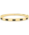 Effy Collection Onyx (1-1/3 Ct. T.w.) Bangle Bracelet In 14k Gold Over Silver In Black