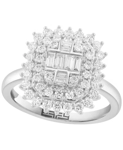 Effy Collection Round Halo Diamond Ring (7/8 Ct. T.w.) In 14k White Gold In Metallic