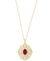 Effy Collection Ruby (1-3/8 Ct. T.w.) & Diamond (5/8 Ct. T.w.) Pendant Necklace In 14k Yellow Gold In Gold