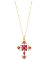 Effy Collection Ruby (2-3/8 Ct. T.w.) & Diamond (1/3 Ct. T.w.) Pendant Necklace In 14k Rose Gold In Gold