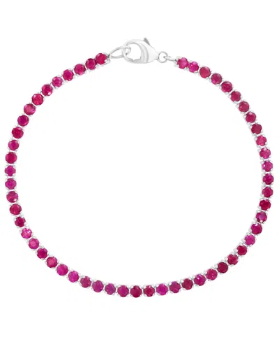 Effy Collection Ruby (4.2 Ct. T.w.) Bracelet In Sterling Silver (also Available In Sapphire) In Red