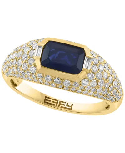 Effy Collection Sapphire (1-1/20 Ct. T.w.) And Diamond (3/4 Ct. T.w.) Ring In 14k Yellow Gold