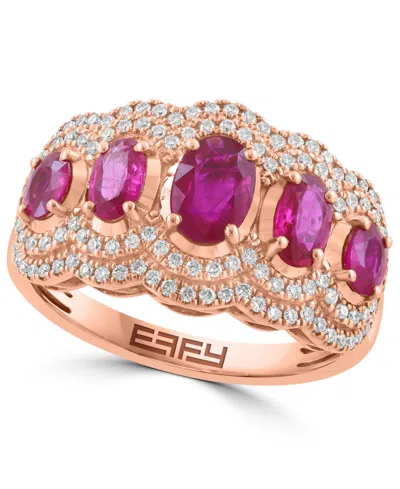 Effy Collection Sapphire (1-5/8 Ct. T.w.) And Diamond (1/2 Ct. T.w.) Ring In 14k White Gold (also Available In Emera