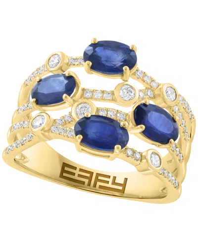 Effy Collection Sapphire (2 Ct. T.w.) & Diamond (3/8 Ct. T.w.) Ring In 14k Yellow Gold