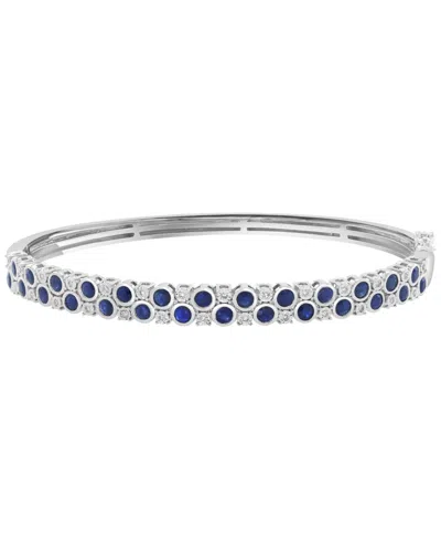 Effy Collection Sapphire (2-1/3 Ct. T.w.) & Diamond (1/8 Ct. T.w.) Bracelet In Sterling Silver In Transparent