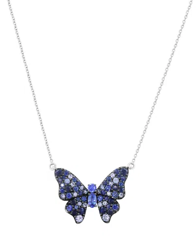 Effy Collection Sapphire (2-7/8 Ct. T.w.) Pendant Necklace In Sterling Silver