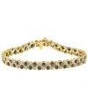 Effy Collection Sapphire (6-1/4 Ct. T.w.) & Diamond (1/5 Ct. T.w.) Bracelet In Gold Over Silver In Gold