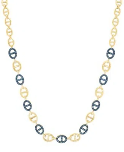 Effy Collection Sapphire Diamond Openwork Statement Ring Necklace In 14k Gold In Yellow Gold