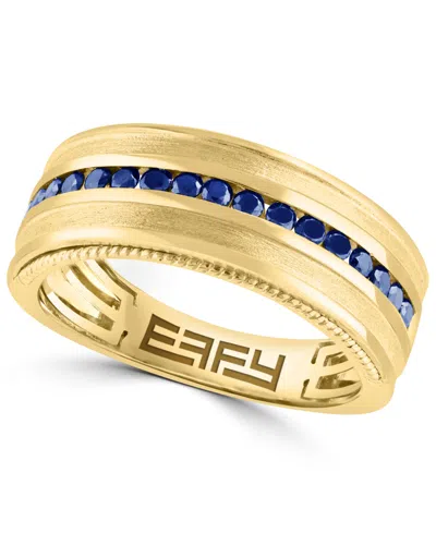 Effy Collection Sapphire Ring (1/2 Ct. T.w.) In 14k Yellow Gold In Blue