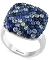Effy Collection Splash By Effy Sapphire Cluster Ring (3-1/5 Ct. T.w.) In Sterling Silver In Sapphire