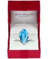 Effy Collection Sunset By Effy Marquise-cut Lemon Quartz (6-7/8 Ct. T.w.) And Diamond (1/8 Ct. T.w.) Wrap Ring In 14 In Blue Topaz