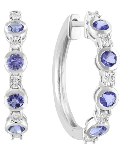 Effy Collection Tanzanite (5/8 Ct. T.w.) & Diamond (1/20 Ct. T.w.) Earrings In Sterling Silver (also Available In Em In Purple