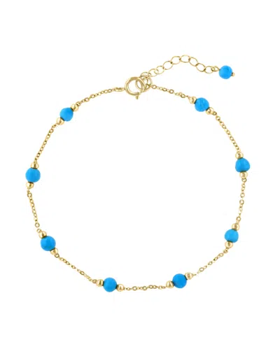 Effy Collection Turquoise (3.5mm) Bracelet In 14k Yellow Gold