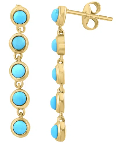 Effy Collection Turquoise Earrings In 14k Gold Over Sterling Silver