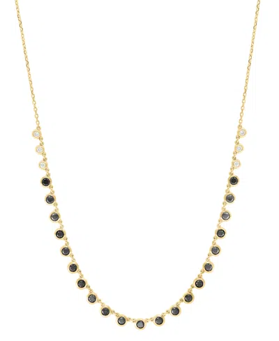 Effy Collection White (1/5 Ct. T.w.) & Black (1-5/8 Ct. T.w.) Diamond Necklace In 14k Yellow Gold
