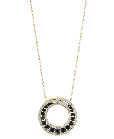 Effy Collection White, Black Diamond Necklace (1-5/8 Ct. T.w.) In 14k Yellow Gold