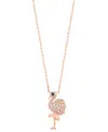 Effy Collection White Diamond (1/3 Ct. T.w.) And Black Diamond Accent (0.008 Ct. T.w.) Pendant Necklace In 14k Rose  In Gold