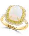 Effy Collection White Diamond (1/4 Ct. T.w.), Yellow Diamond (1/3 Ct. T.w.) & Opal (2-5/8 Ct. T.w.) Ring In 14k Yell In Gold
